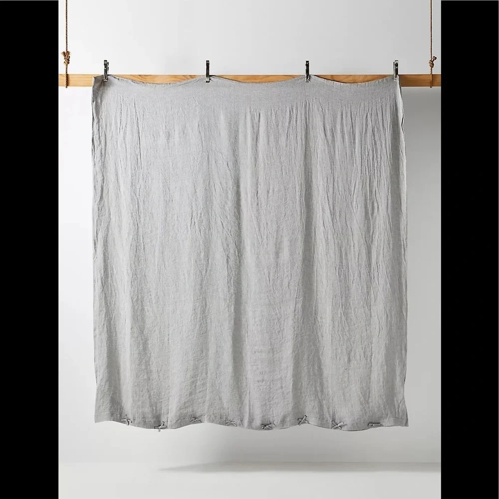 New Anthropologie Harmony Hemp Duvet Cover Gray Queen